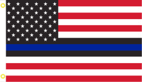 2x3 Police USA Blue Line American Flag