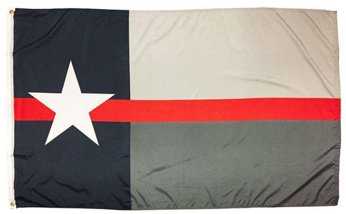 Texas Thin Red Line Firefighter Flag - Made in USA