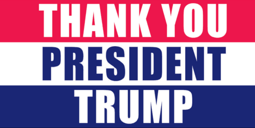 THANK YOU PRESIDENT TRUMP Bumper Sticker