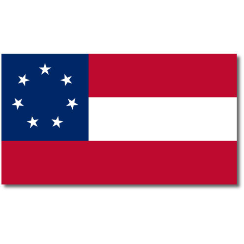 1st National Confederate 7 Stars Flag - Made in USA Stars & Bars