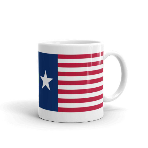 Ceremonial Flag of the Texas Navy White glossy mug
