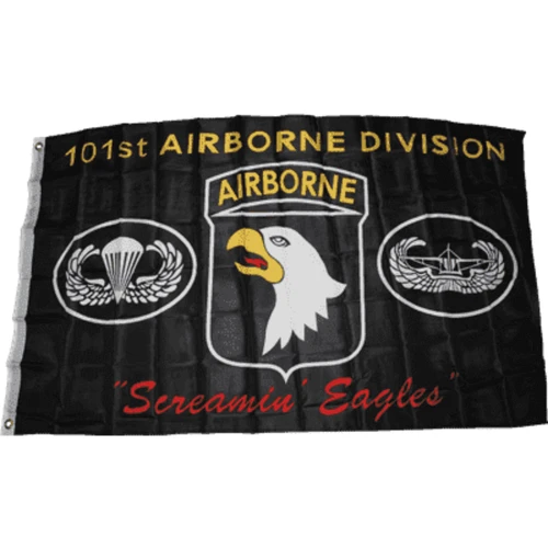 101st Airborne Division "Screaming Eagles"  Black Flag - Made in USA