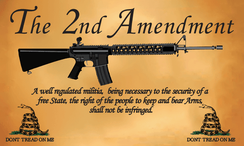 2nd Amendment Don't Tread On Me Parchment Double Sided Flag - Rough Tex