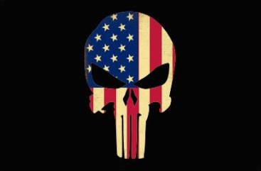 USA Punisher Skull Black Flag 3x5 ft. - Rough Tex