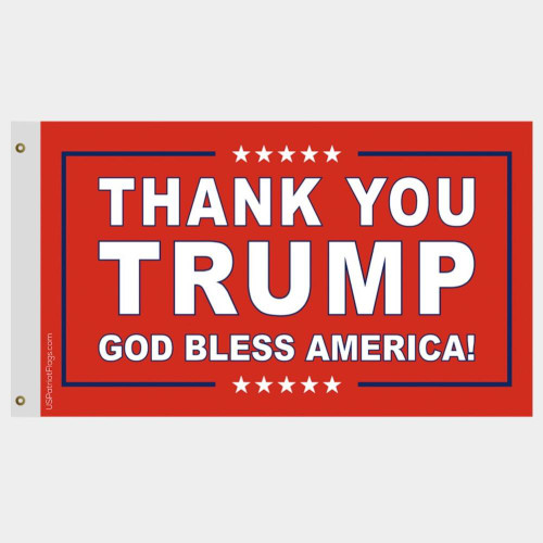 Thank You Trump God Bless America Flag - Made in USA