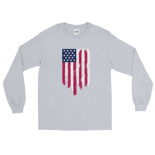 American Distressed Flag Men’s Long Sleeve Shirt