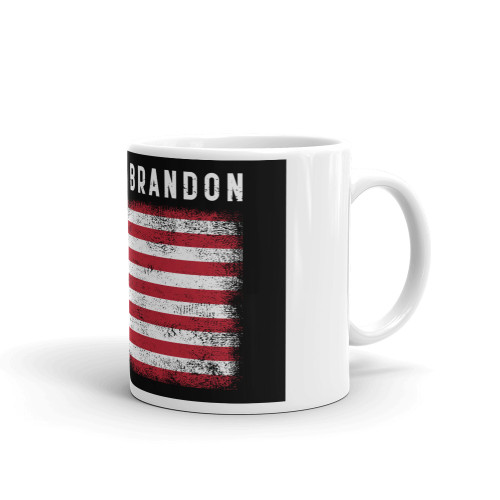 Lets Go Brandon White glossy mug