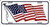 American Flag Waving White Bkg License Plate Made in USA