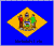 State of Delaware Flag 4 X 6 inch on stick