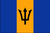 Barbados Flag 4 X 6 inch on stick
