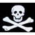 Jolly Roger No Patch Pirate Flag 12 x 18 inch on Stick