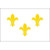 Fleur De Lis Flag - White 3 Flowers 3x5ft