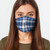 Blue White Plaid Preventative Face Mask
