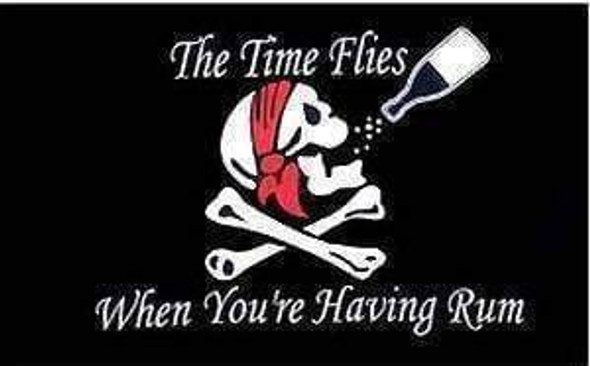 Pirate Time Flies When You're Having Rum Flag 3 X 5 ft. Standard