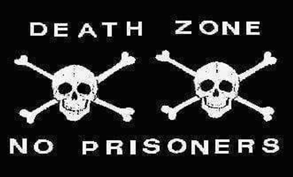 Pirate Death Zone Jolly Roger, Pirate No Prisoners Flag 3 X 5 ft. Standard