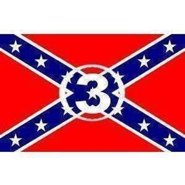 Rebel #3 (Number 3) Flag 3 X 5 ft. Standard