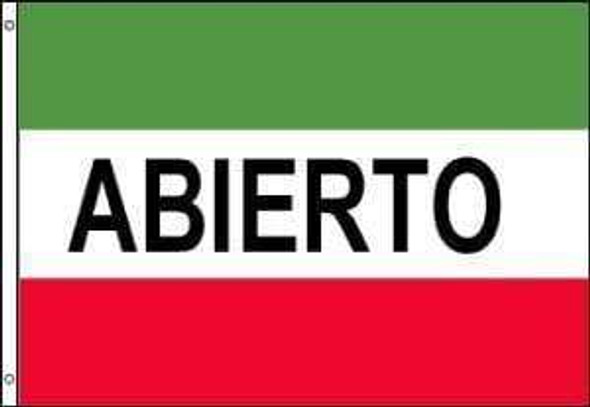 Abierto Flag (sign flag) 3 X 5 ft. Standard
