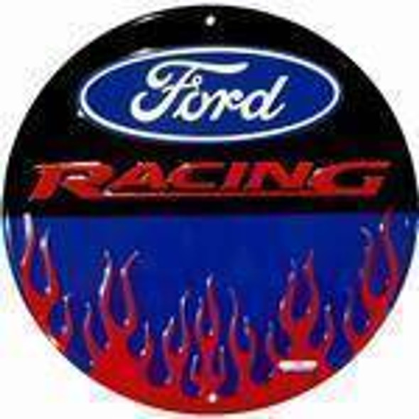 Ford Racing with Flames Circular Sign
