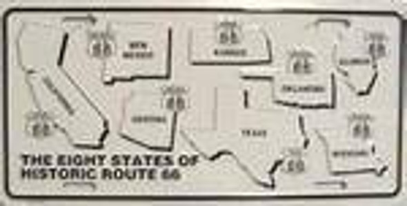 Route 66 Historic Eight License Plate