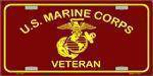 US Marine Corps Veteran License Plate