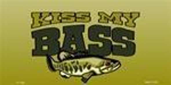 Kiss My Bass Fishing License Plate