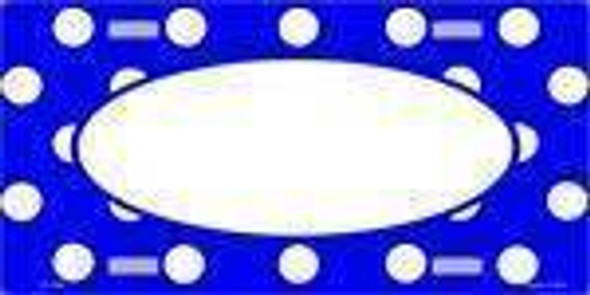 White On Blue Polka Dot License Plate