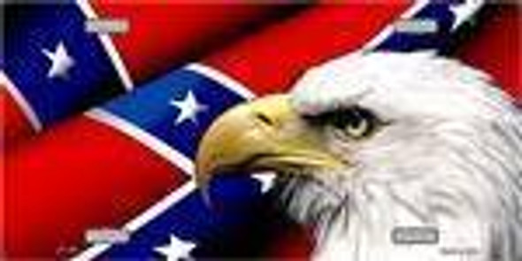 Confederate Flag Eagle License Plate