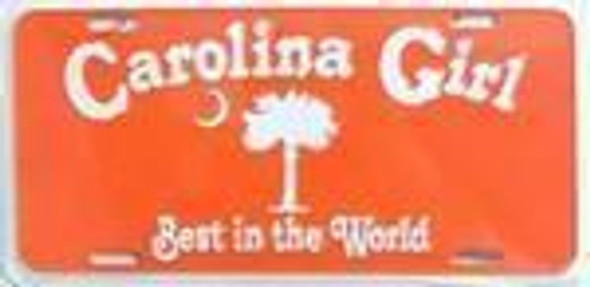 Carolina Girl Orange License Plate