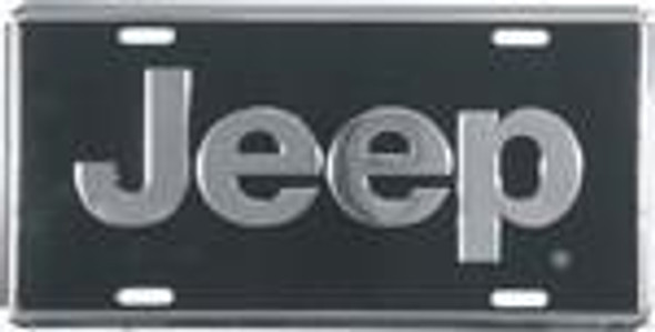 Jeep Premium Chrome on Black Background License Plate