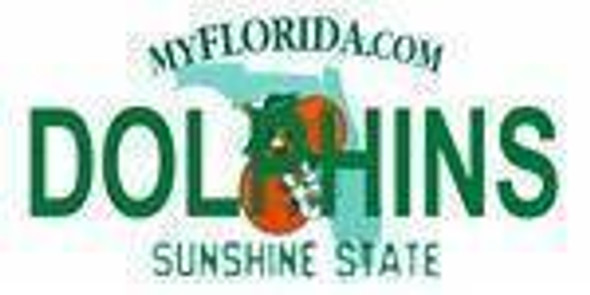 Florida State Background License Plate - Dolphin