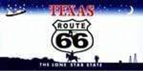 Texas State Background License Plate - Route 66