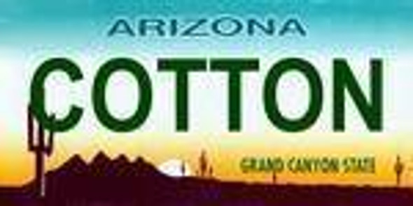 Arizona State Cotton Background License Plate