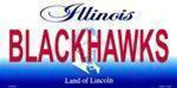 Illinois State Background License Plate - Blackhawk