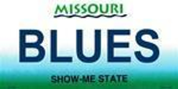 Missouri State Background License Plate - Blue