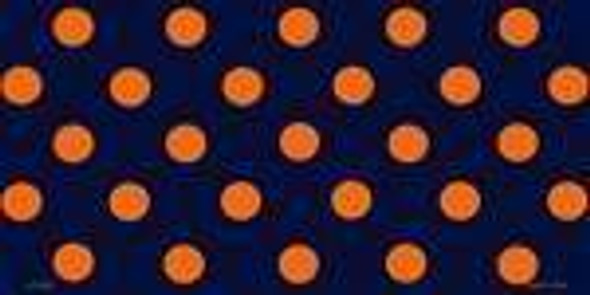 Polka Dots - Orange Dots on Navy Blue Blank