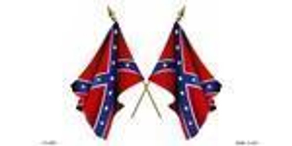 Confederate Crossed Flags License Plate