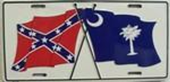 South Carolina & Rebel Flag License Plate