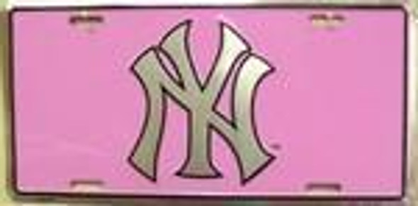 NY Yankees PINK License Plate