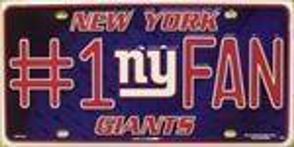 NY Giants #1 Fan License Plate