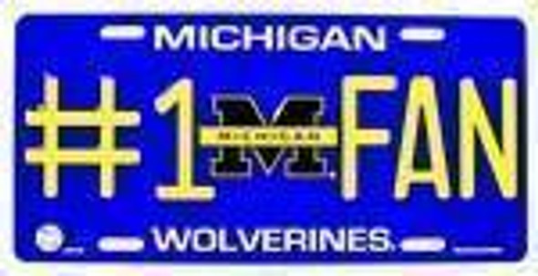 Michigan #1 Fan Wolverines College License Plate