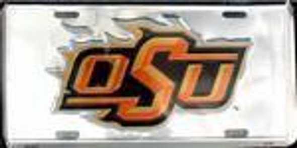 Oklahoma State Chrome License Plate