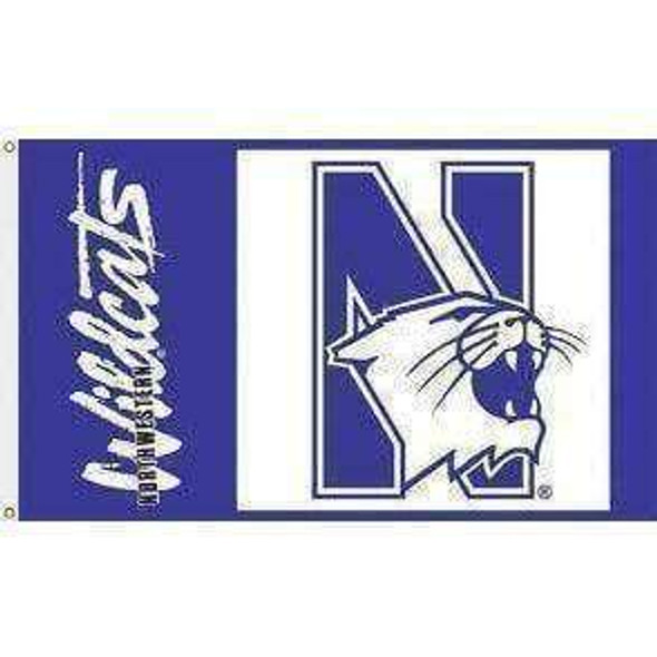 Northwestern University College Football Team Flag