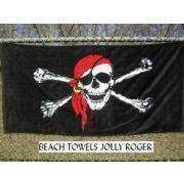 Jolly Roger Red Hat Beach Towel