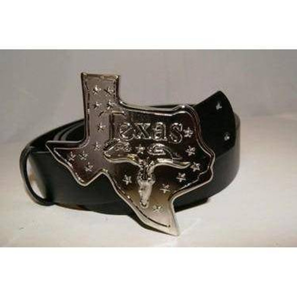 Texas and Cow Star Belt Buckle