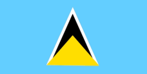 St. Lucia Flag 12 X 18 inch on stick