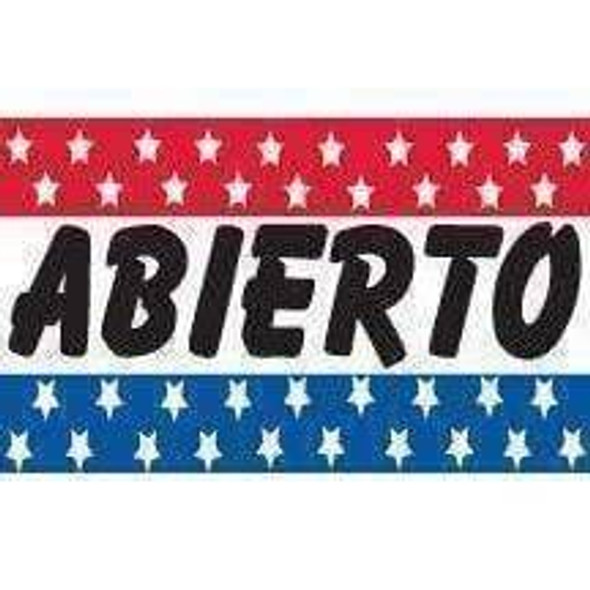 Abierto Slogan Flag 3 X 5 ft. Standard