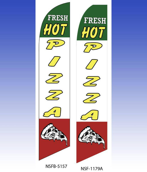 Fresh Hot Pizza Advertising Flag (Complete set)