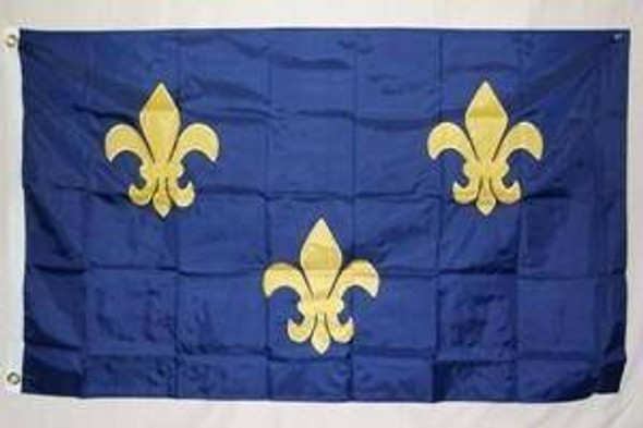 Fluer De Lis Blue Nylon Embroidered Flag 3 x 5 ft.