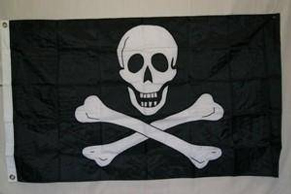Pirate Jolly Roger No Patch Flag Nylon Embroidered 3 x 5 ft.