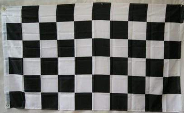 Checkered Black and White Nylon Printed Flag 3 x 5 ft.